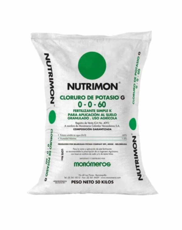 Monómeros Nutrimon KCL  0-0-60 50 Kg